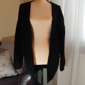 Black open front cardigan sweater M